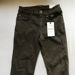 Zara army green skinny jeans